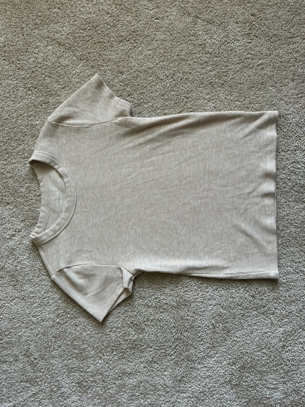 American Eagle Outfitters Ribbed Baby Tee in Light Tan